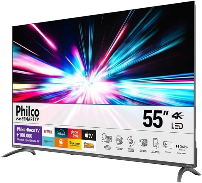 Smart TV 55 Smart TV 55” Philco LED Roku TV Dolby Áudio PTV55G7PR2CSB - Foto 2