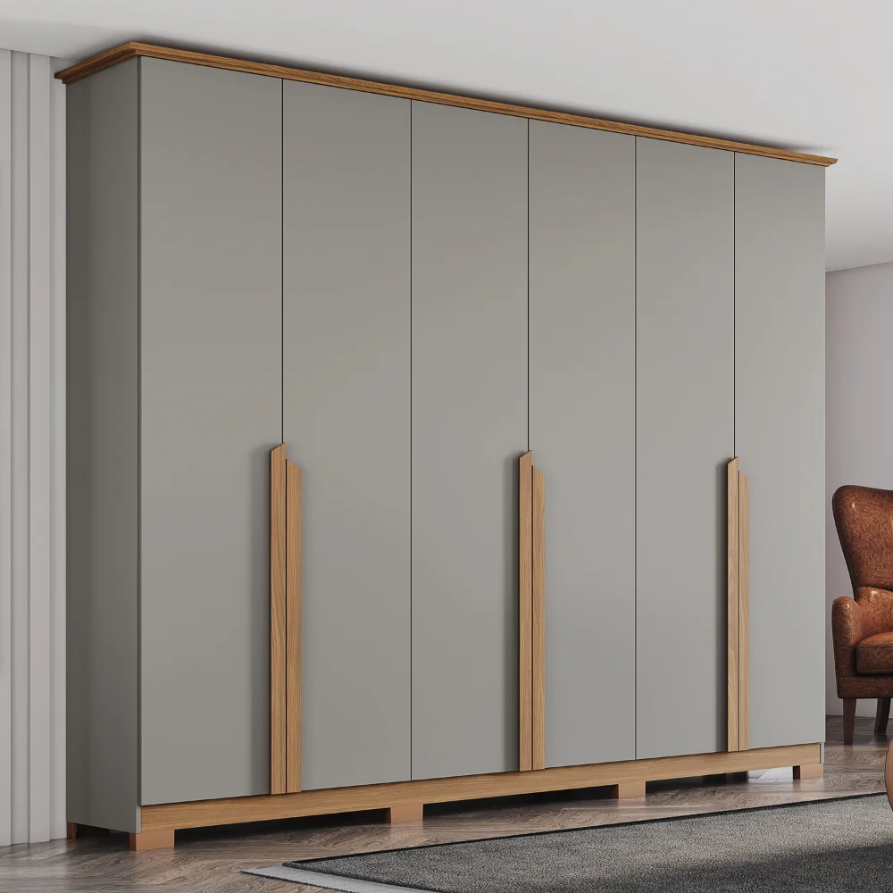 Guarda-Roupa Nepal 06 Pts D309 - Cinza Nature (169) - Foto 3