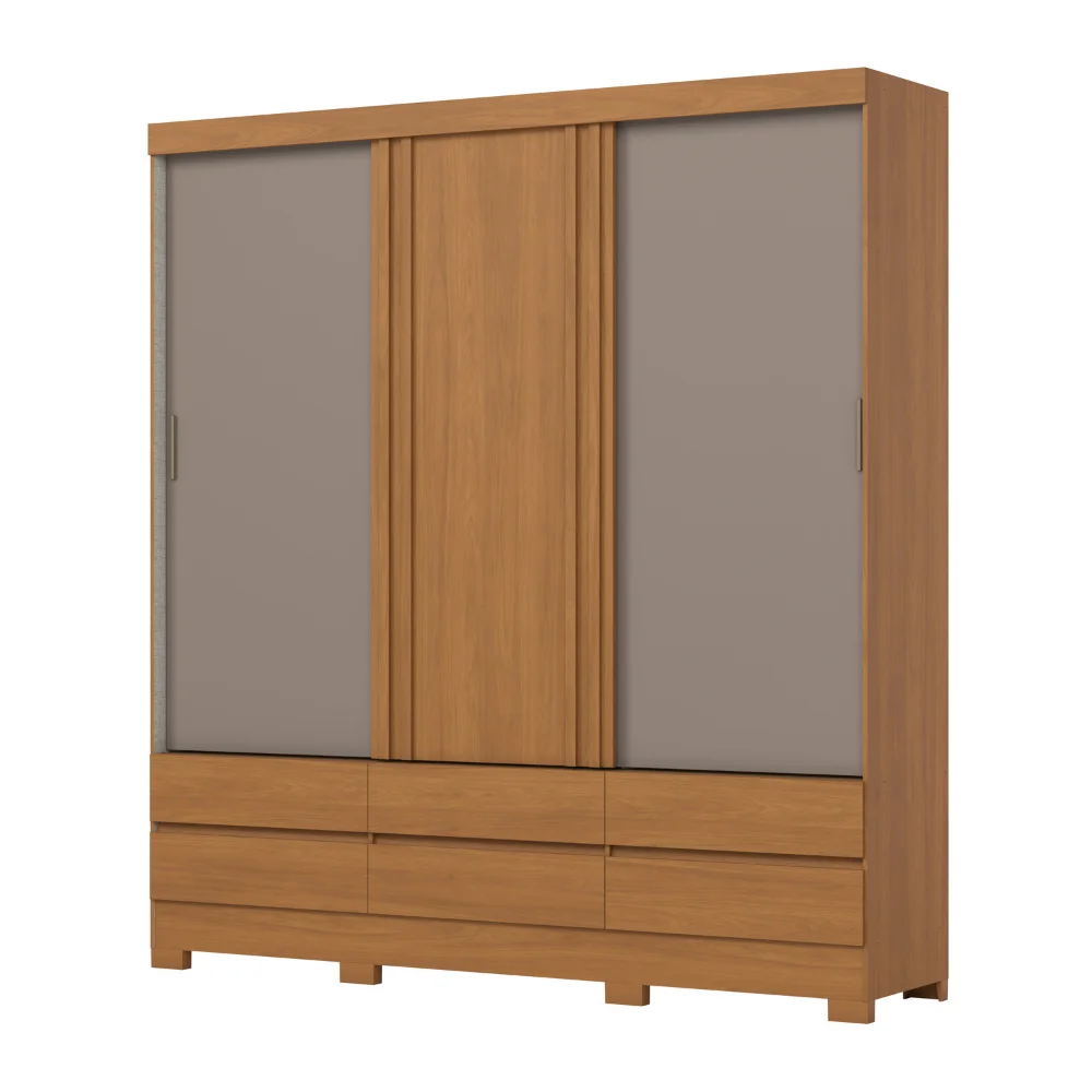 Guarda-Roupa Rodes/ B386 - Cinamomo/Off White/Avelã FLEX - Foto 6