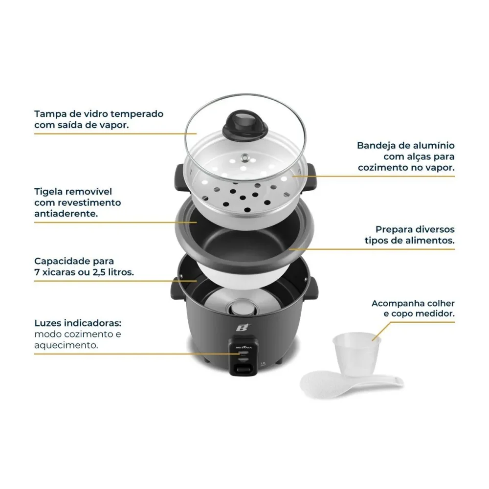 Panela Eletrica Multifuncional BPA07 127V BRITANIA - Foto 6