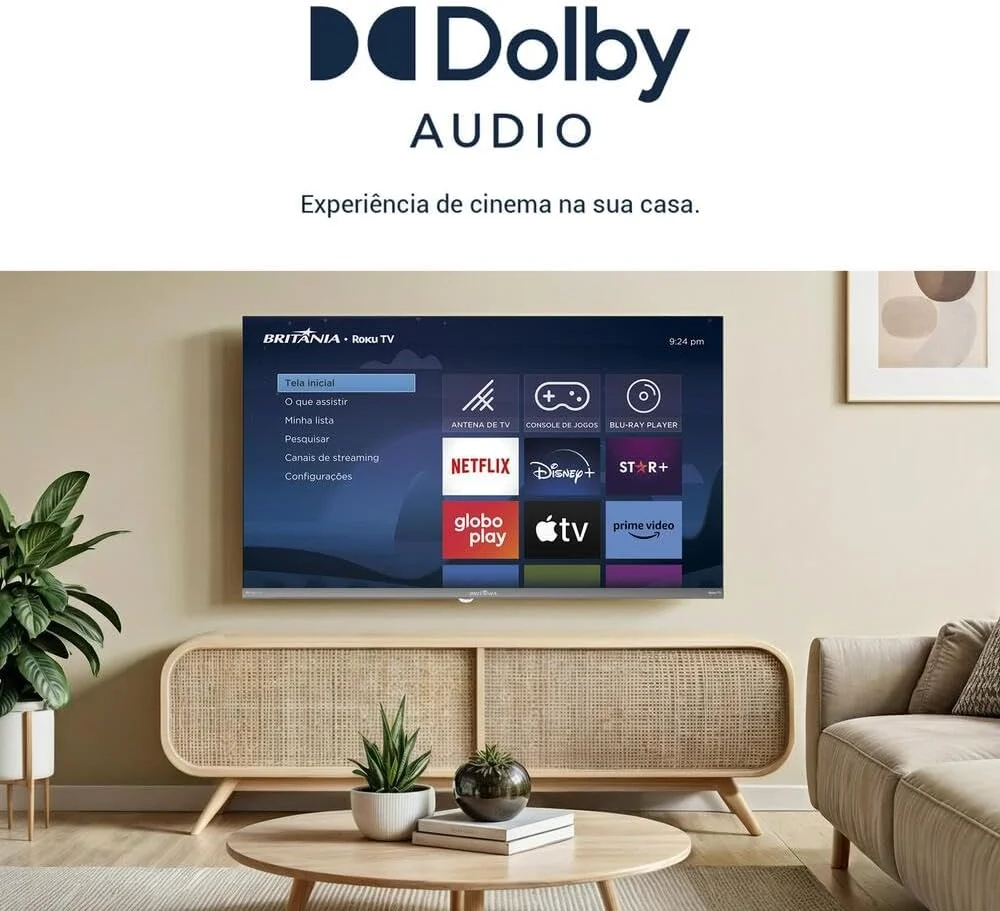 Smart TV 32" HD Britânia B32CRA Roku TV LED Wi-fi HDMI USB - Foto 2