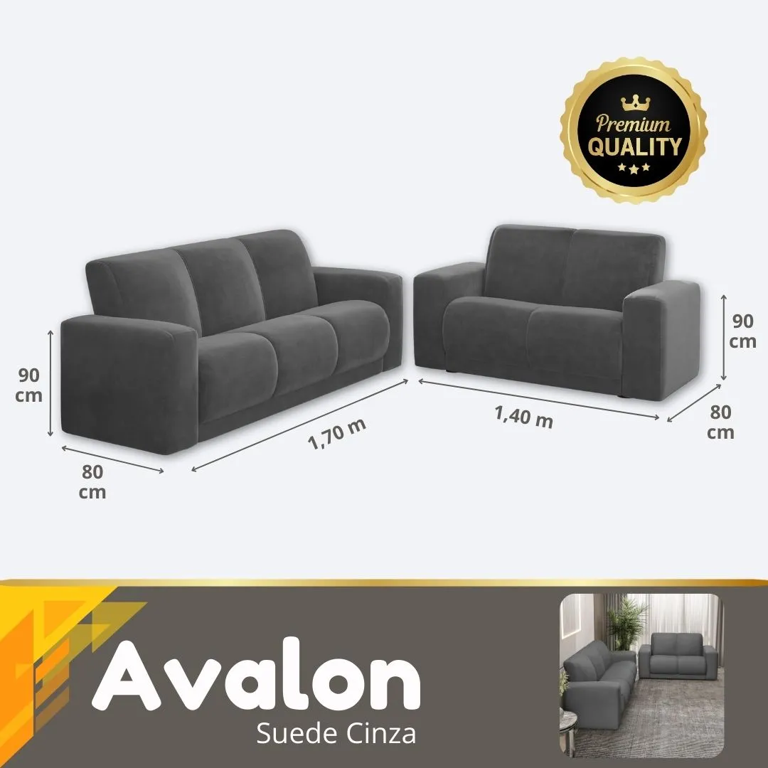 Sofa Avalon 3x2 L - Cinza - Foto 4