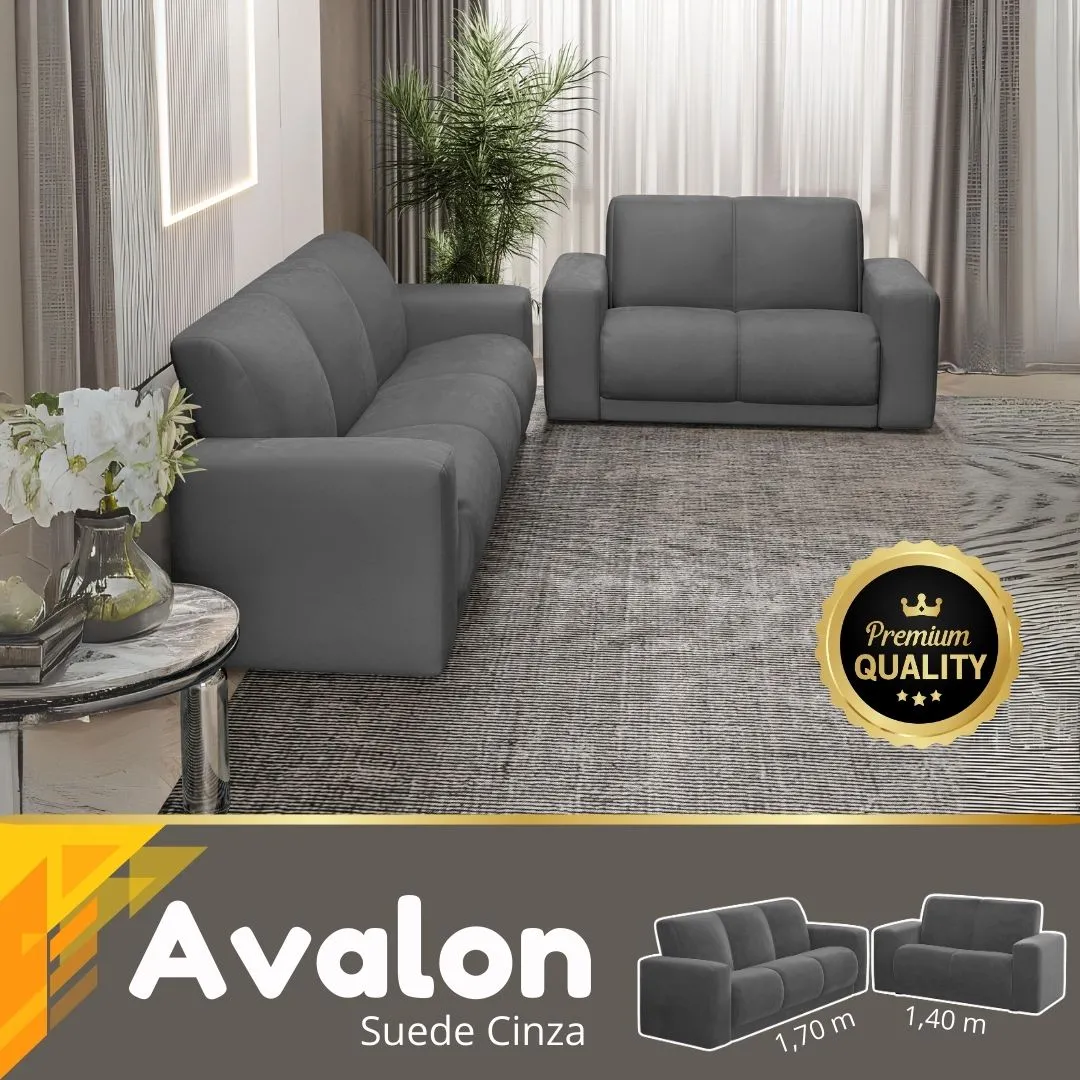 Sofa Avalon 3x2 L - Cinza - Foto 3