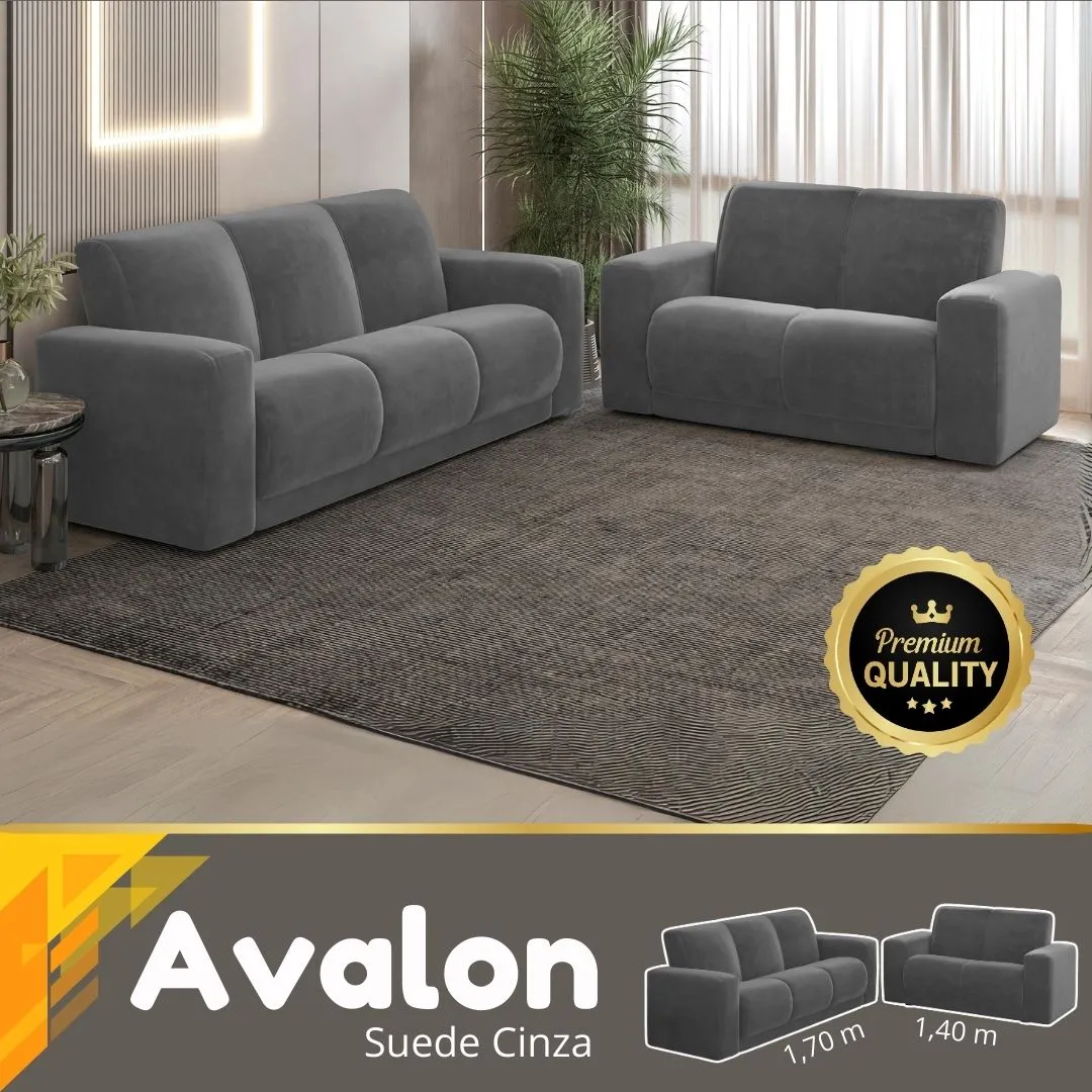 Sofa Avalon 3x2 L - Cinza - Foto 2