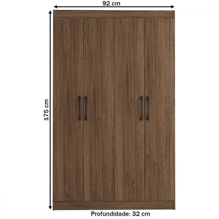 Armário Multiuso Genova 4 Pts Duetto -  Castanho - Foto 5
