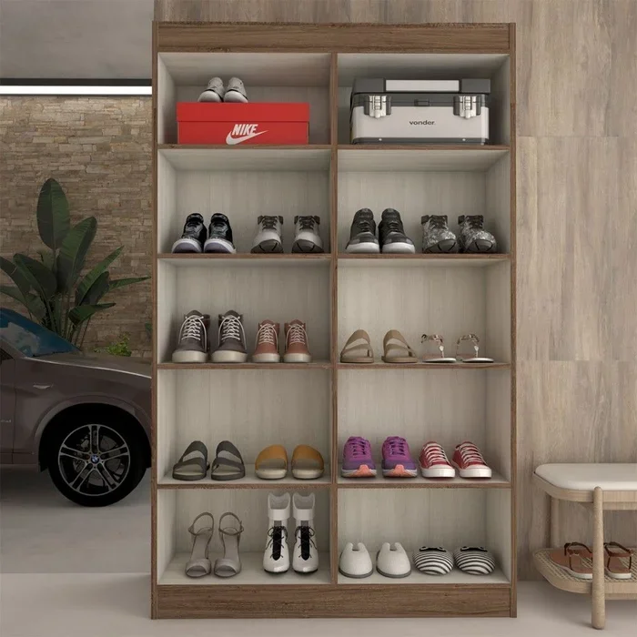 Armário Multiuso Genova 4 Pts Duetto -  Castanho - Foto 3